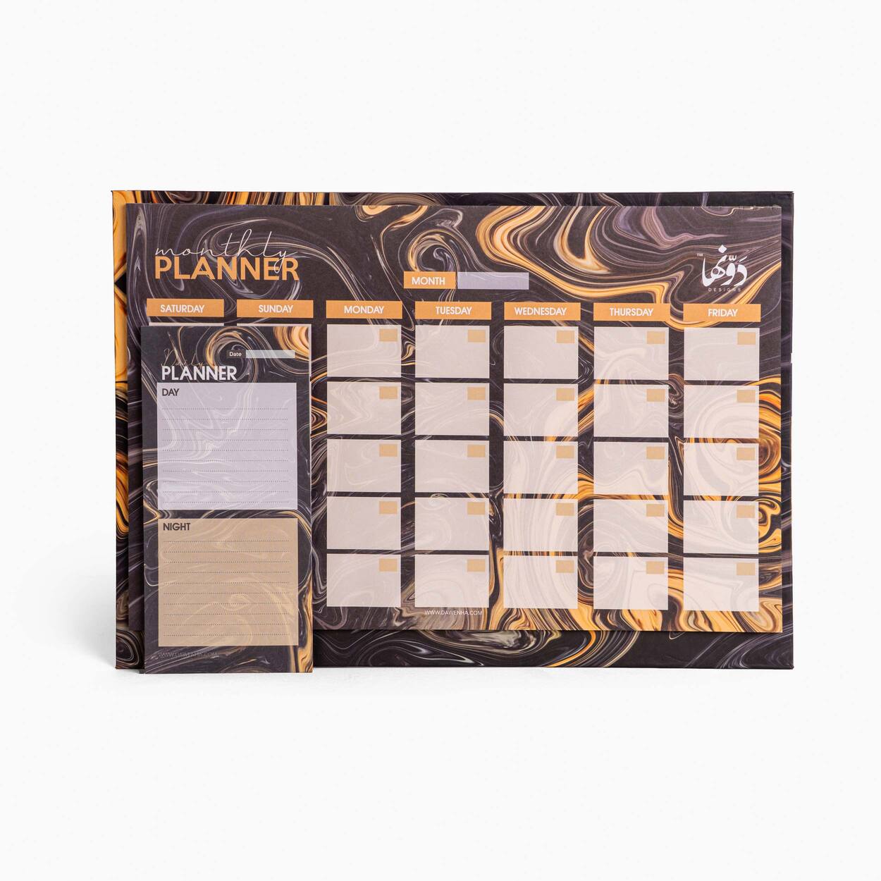 Black Marble Desk Calendar