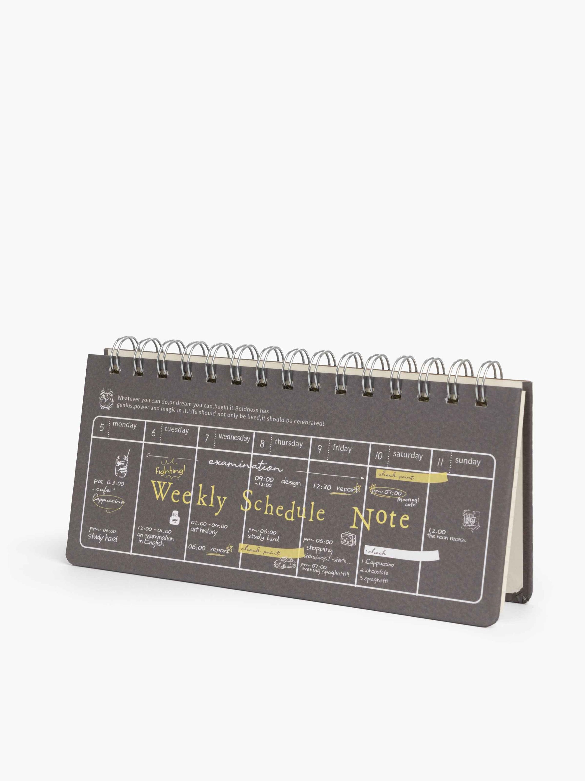 Weekly Schedule Note Dark Gray Dawenha | دونها