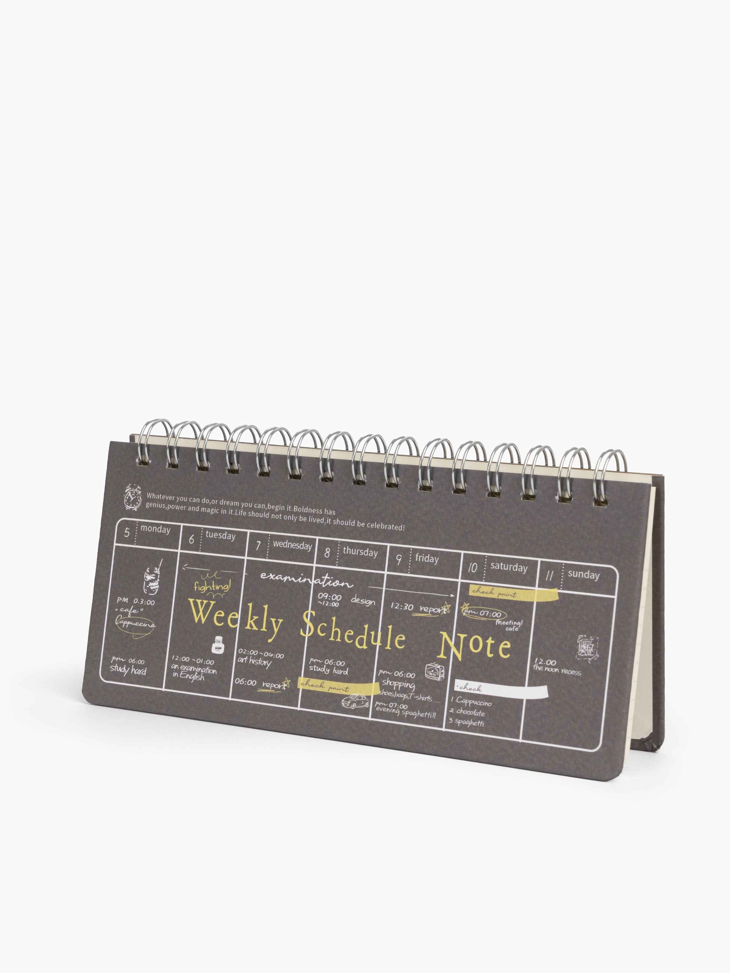 Weekly Schedule Note Dark Gray Dawenha | دونها