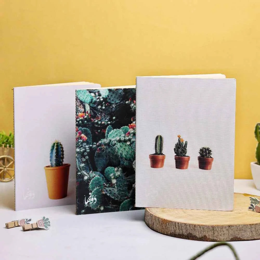 Holiday Cactie | Manifesto Mix 3 notebooks set (Blank + Dotted + Squared) Dawenha | دونها