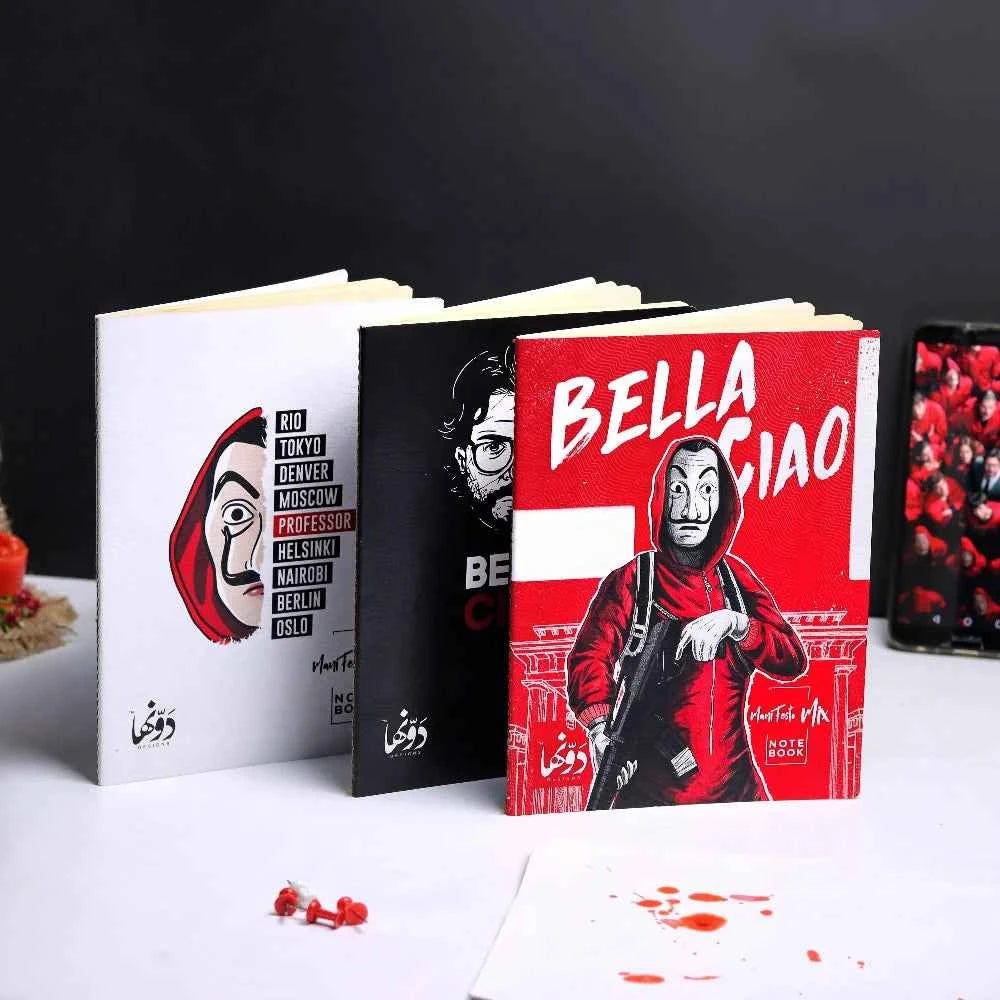 La Casa De Papel | Manifesto Mix 3 notebooks set (Blank + Dotted + Square Dawenha | دونها
