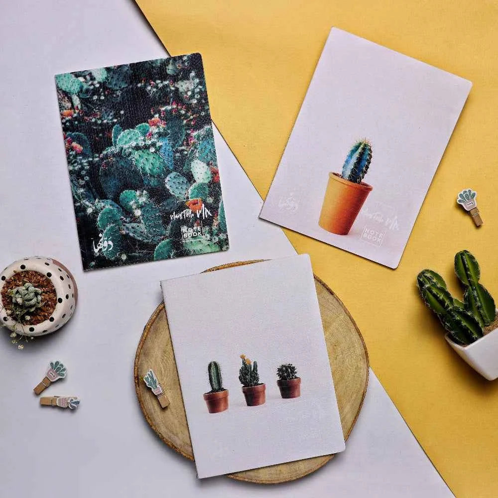 Holiday Cactie | Manifesto Mix 3 notebooks set (Blank + Dotted + Squared) Dawenha | دونها