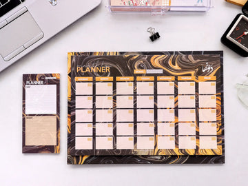 Black Marble Desk Calendar