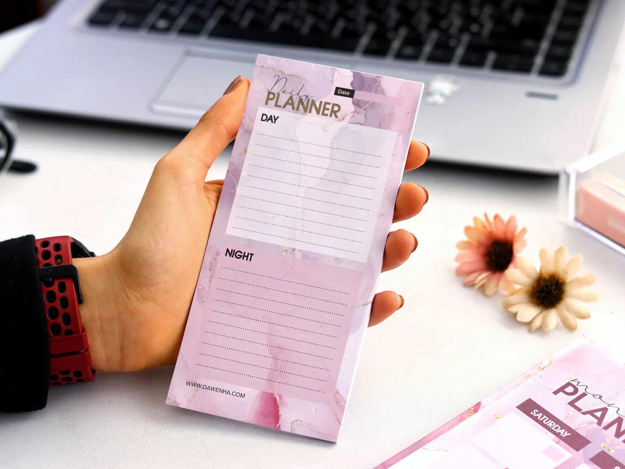 Pink Marble Desk Calendar