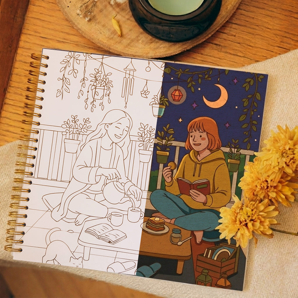 Comfy Corner | Cozy Coloring Book Dawenha
